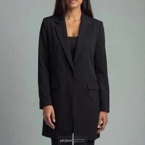 Women's longline black blazer size medium